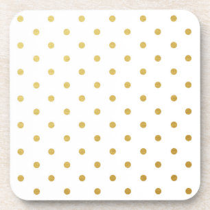 Porta-copo Branco moderno das bolinhas da folha Dourado do