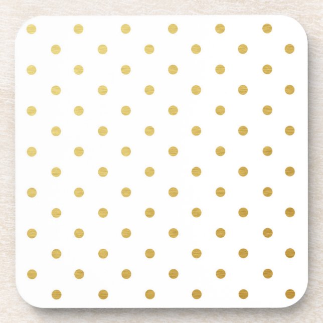 Porta-copo Branco moderno das bolinhas da folha Dourado do (Frente)
