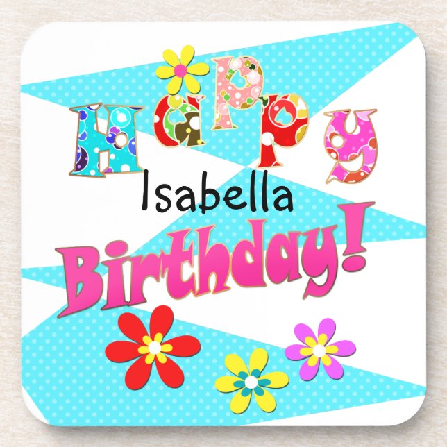 Porta-copo Brancos brancos, cor-de-rosa, brilhantes, flores,  (Frente)