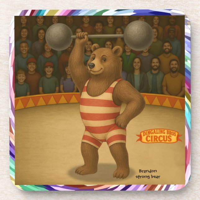 Porta-copo Brandon, urso forte do circo (Frente)