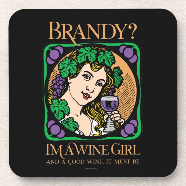 Porta-copo Brandy (Eu sou uma garota do vinho) (Frente)