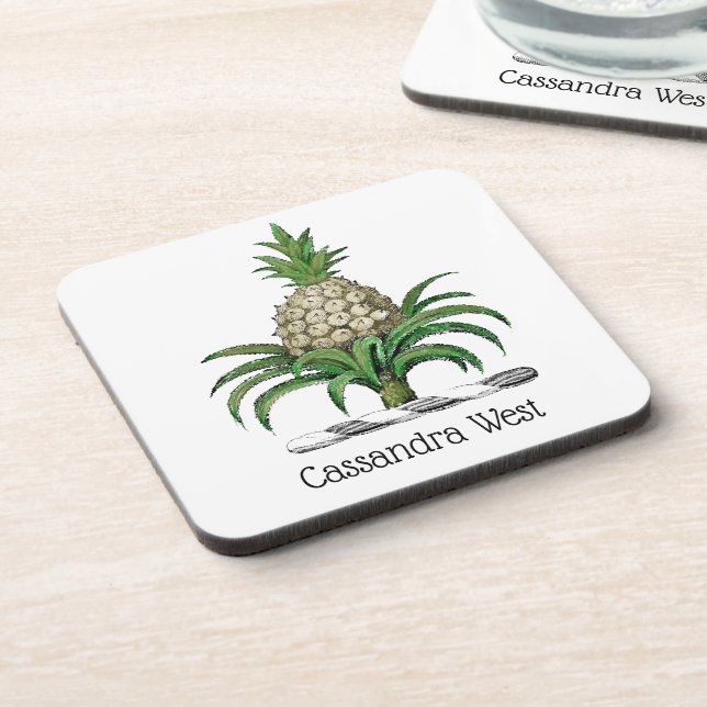 Porta-copo Brasão de Armas Crest Pineapple Heráldico Préppy (Left Side)