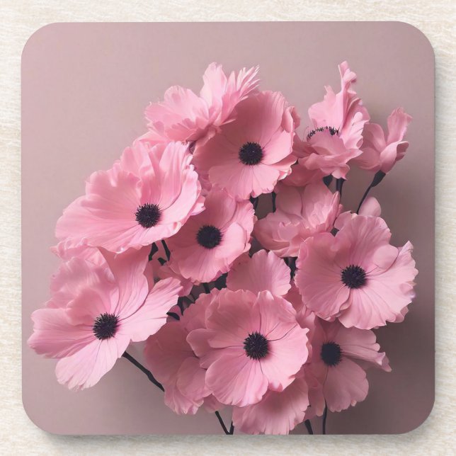 Porta-copo Brida cor-de-água floral rosa-chic (Frente)