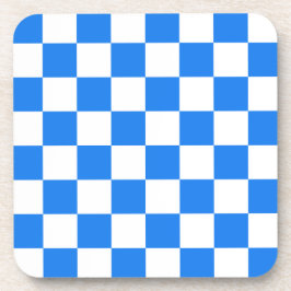 Porta-copo Bright Blue and White Checkers