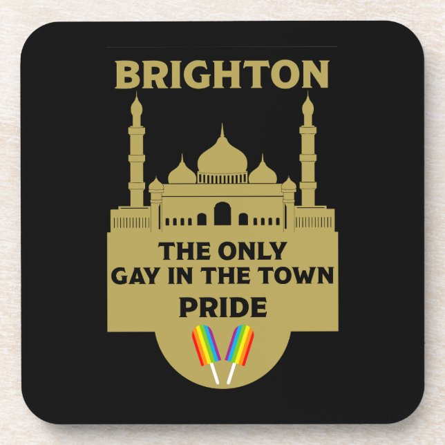 Porta-copo Brighton Orgulho gay - Brighton England LGBT - (Frente)