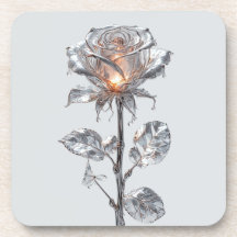 🌹 Brilho de Rosa Prata para Decoração de Mesa Ele