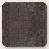 Brown Alligator Faux Leather Impressão
