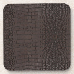 Porta-copo Brown Alligator Faux Leather Impressão