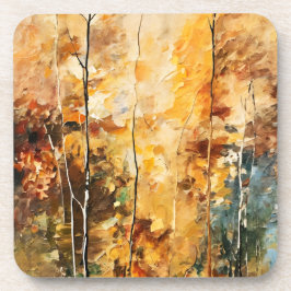 Porta-copo Brown Leaf Nature Serenity Abstrato Art