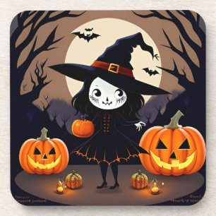 Porta-copo Bruxa de Halloween com Abóboras