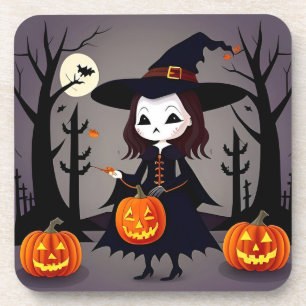Porta-copo Bruxa de Halloween com Abóboras