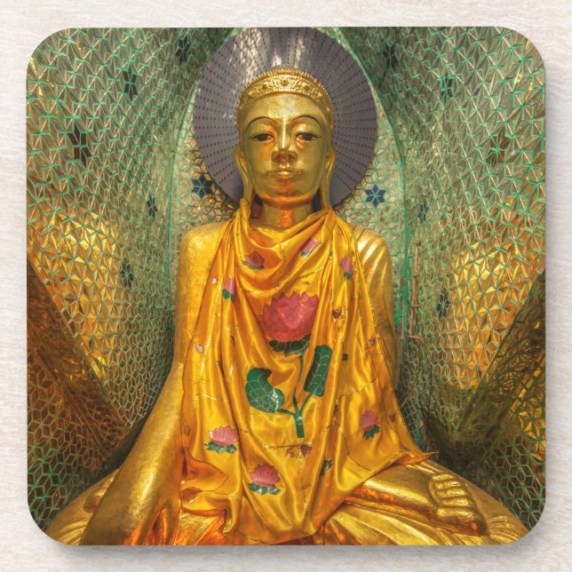 Porta-copo Buda Dourado no Templo (Frente)