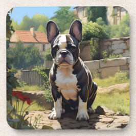 Porta-copo Buldogue Francês Sentado Numa Parede