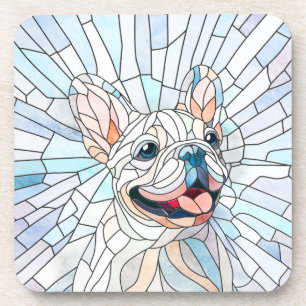 Porta-copo Bulldog Francês - Frenchie - mosaico pastel