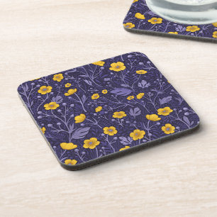 Porta-copo Buttercups, amarelo e violeta