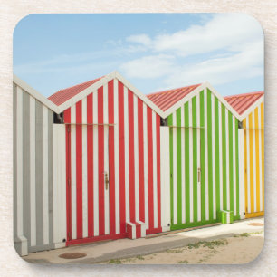 Porta-copo Cabanas coloridas na praia