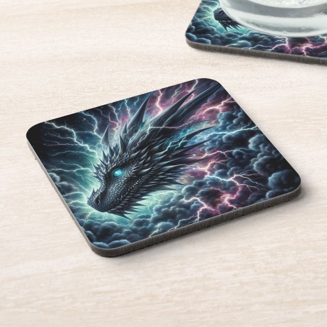 Porta-copo Cabeça de Dragão em uma tempestade com raios (Left Side)