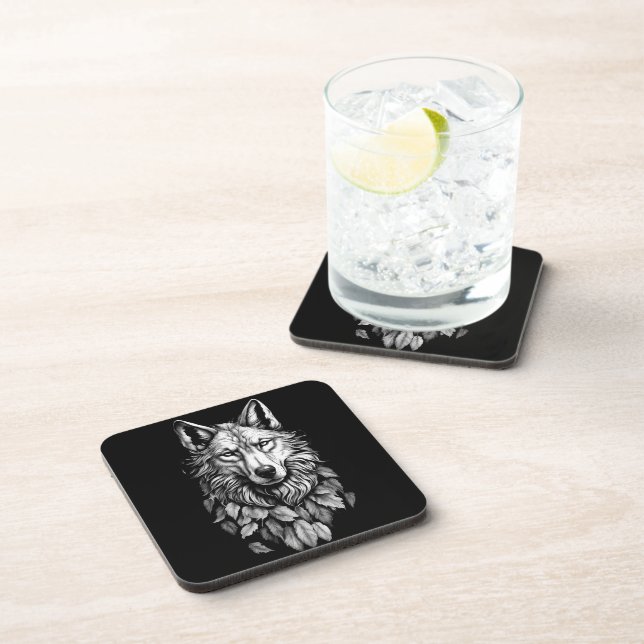 Porta-copo cabeça de lobo deixa desenho de arte original anim (Lado Direito)