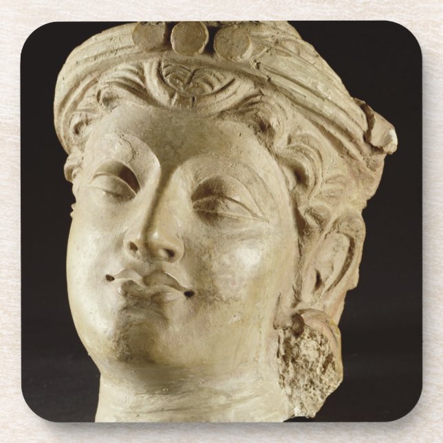 Porta-copo Cabeça do estuque, Gandhara, ANÚNCIO do século IV (Frente)