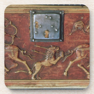 Porta-copo Caça do leão, chapa de um caixão bizantino, 11o