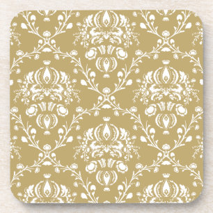 Porta-copo Cacau e Cream Damask
