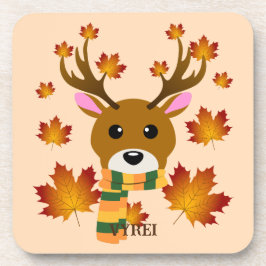 Porta-copo Cachecol de Outono Veado Folhas de Bordo