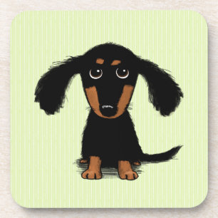 Porta-copo Cachorrinho Dachshund Fofo de Cabelo Comprido
