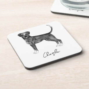 Porta-copo Cachorro Alemão Em Texto Preto E Branco E Personal