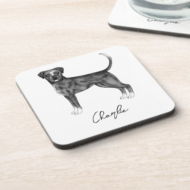 Porta-copo Cachorro Alemão Em Texto Preto E Branco E Personal (Left Side)