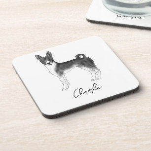 Porta-copo Cachorro Basenji Cujo Texto É Preto E Branco E Per