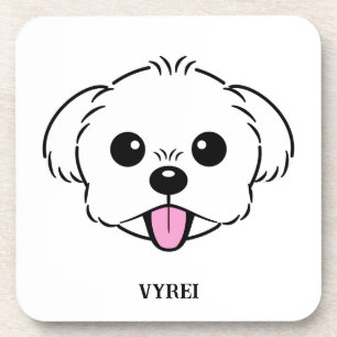 Porta-copo Cachorro Branco Bichon Cachorro Esticando A Língua