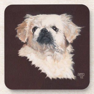 Porta-copo Cachorro Branco de Pekingese