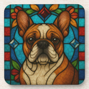Porta-copo Cachorro-Bulldog Francês "Vidro Estido"