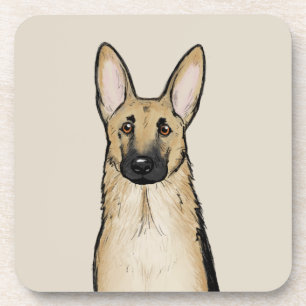 Porta-copo Cachorro-claro e German shepherd preto   Pet Art