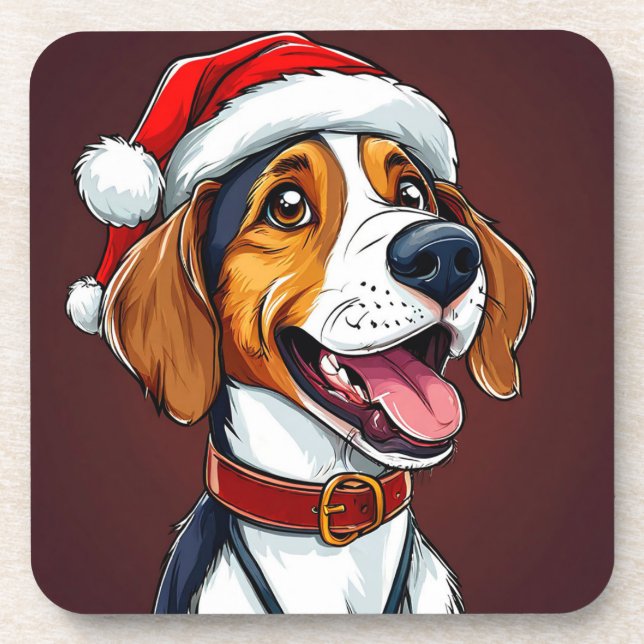 Porta-copo Cachorro de Natal fofo (Frente)