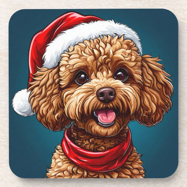 Porta-copo Cachorro de Natal fofo (Frente)