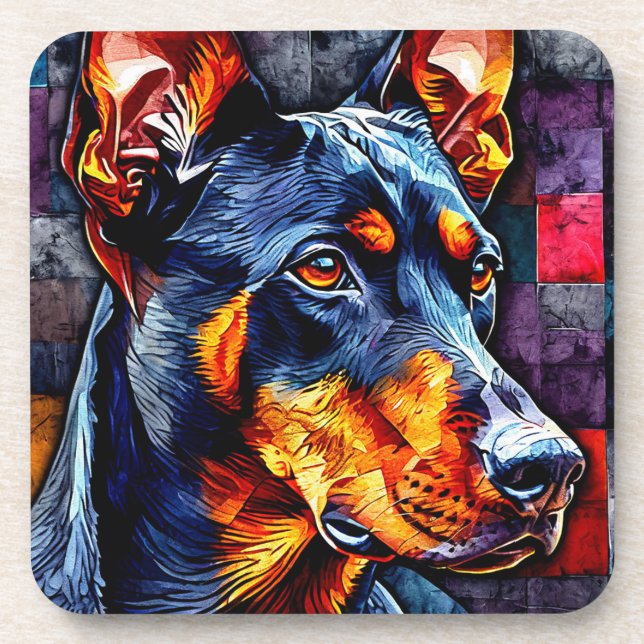 Porta-copo Cachorro Doberman fofo (Frente)