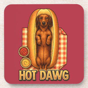 Porta-copo Cachorro Engraçado Dachshund Paródia de Hot Dog Ca