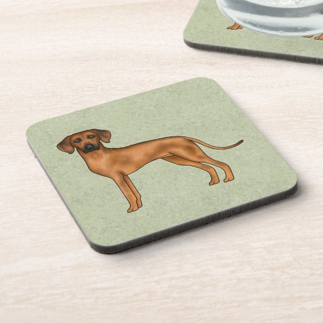 Porta-copo Cachorro Marrom Fofo Rhodesian Ridgeback Com Nome  (Left Side)