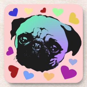 Porta-copo Cachorro Pug Filhote PopArt Estilo Retro