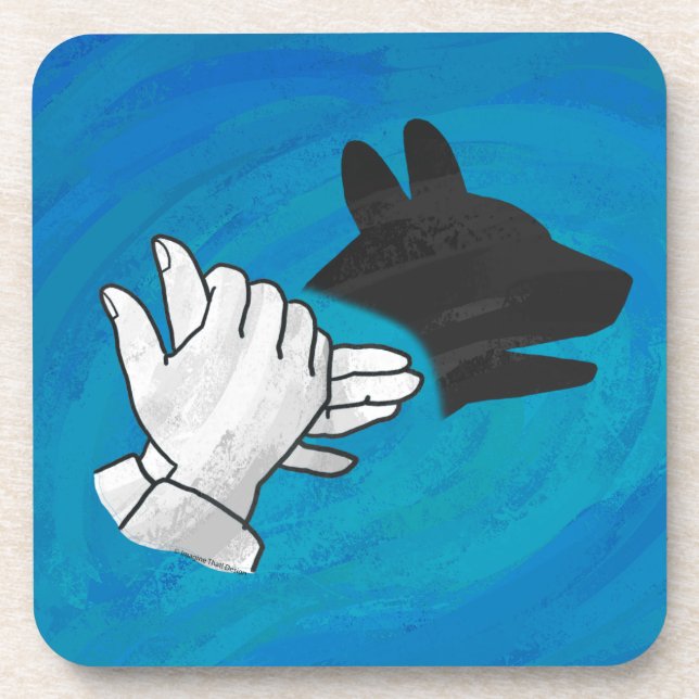 Porta-copo Cachorro Sombra em Azul (Frente)