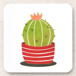 Porta-copo Cactus num pote de arte mínima