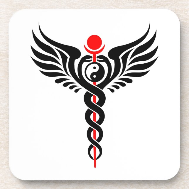 Porta-copo Caduceus - Yin Yang - Winged Serpent - Hermético (Frente)