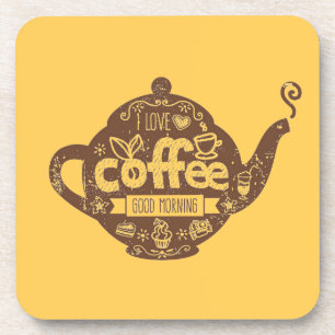 Porta-copo Café amantes da vintage retro cafeteria Eu adoro c