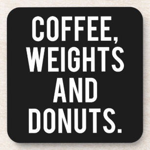 Porta-copo Café, Pesos e Rosquinhas - Engraçado Gym Novelty