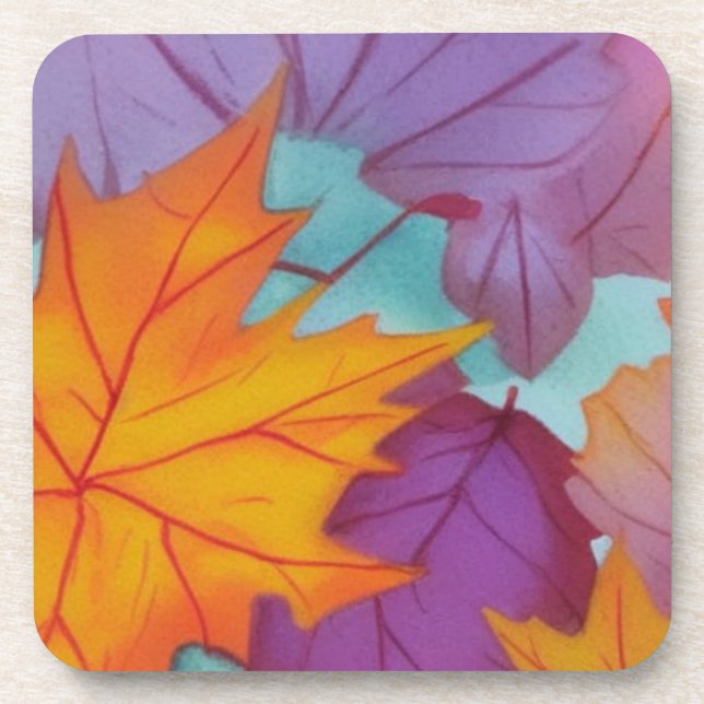 Porta-copo Cai a beleza em folhas de cores brilhantes. (Frente)