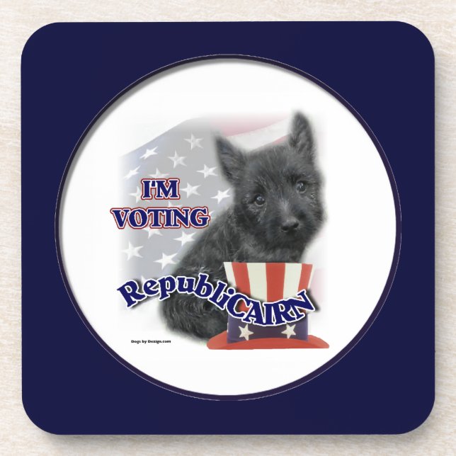 Porta-copo Cairn Terrier, Humor Político (Frente)