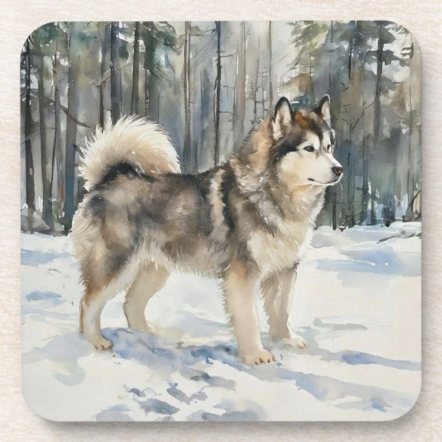 Porta-copo Caixa de Joias Alaskan Malamute (Frente)