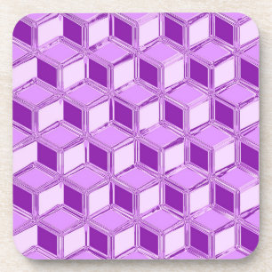 Porta-copo Caixas 3D cromadas - violeta roxo