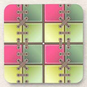 Porta-copo calçado laca moda rosa e verde